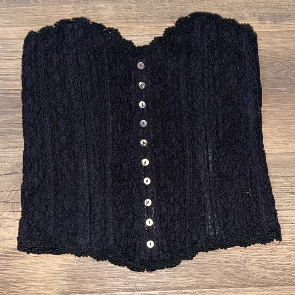 Black sheer corset